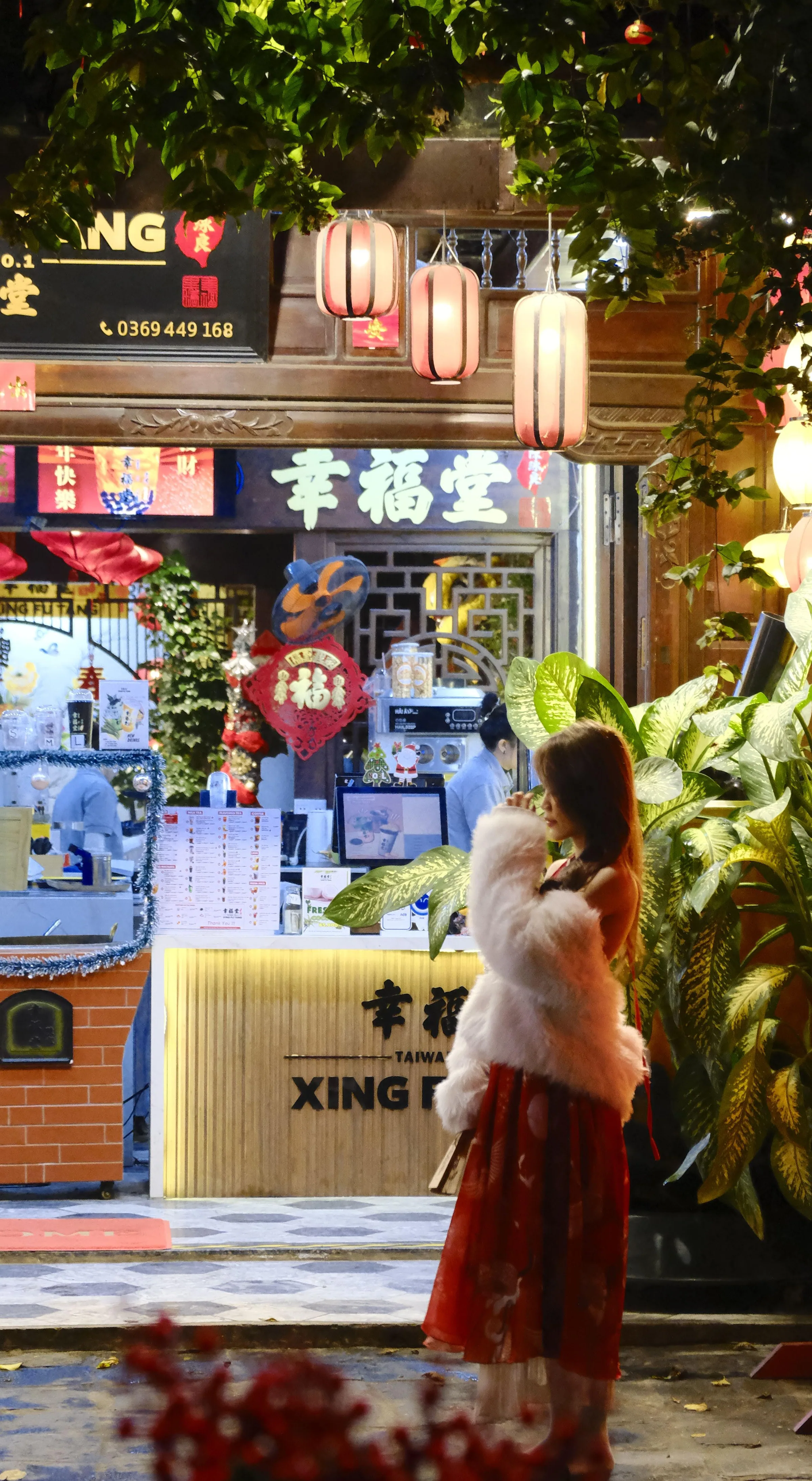 Cheongsam y farolillos
