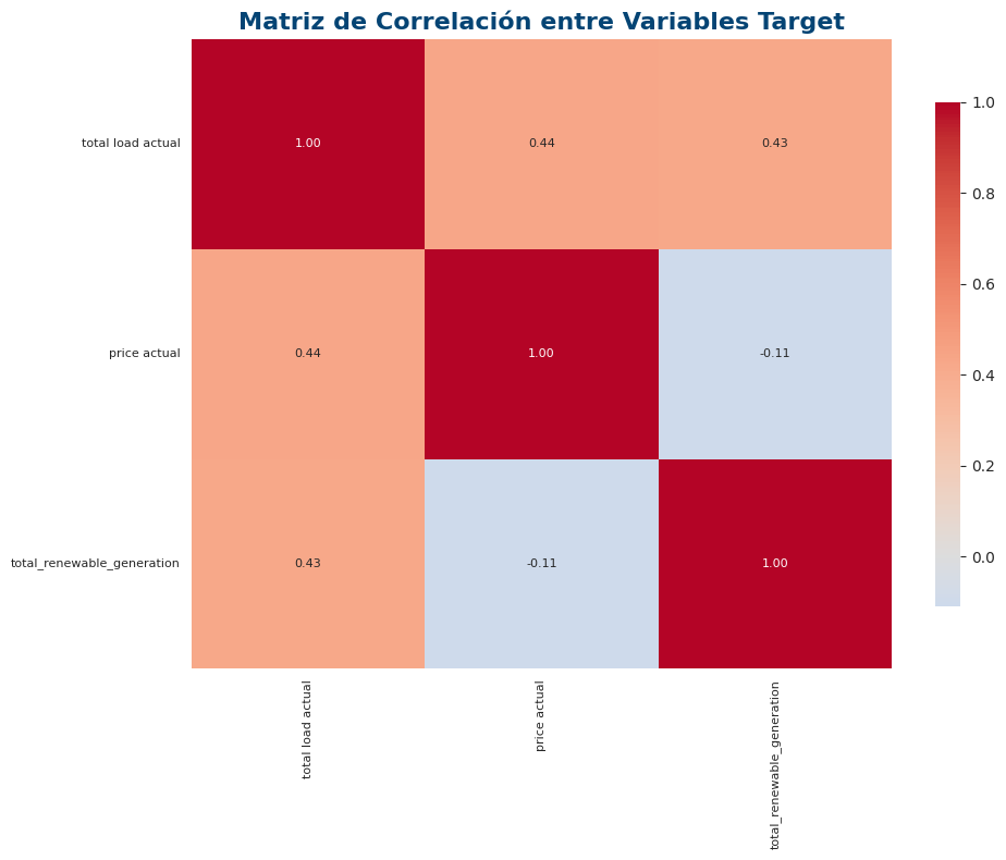 Matriz de correlación entre targets únicamente